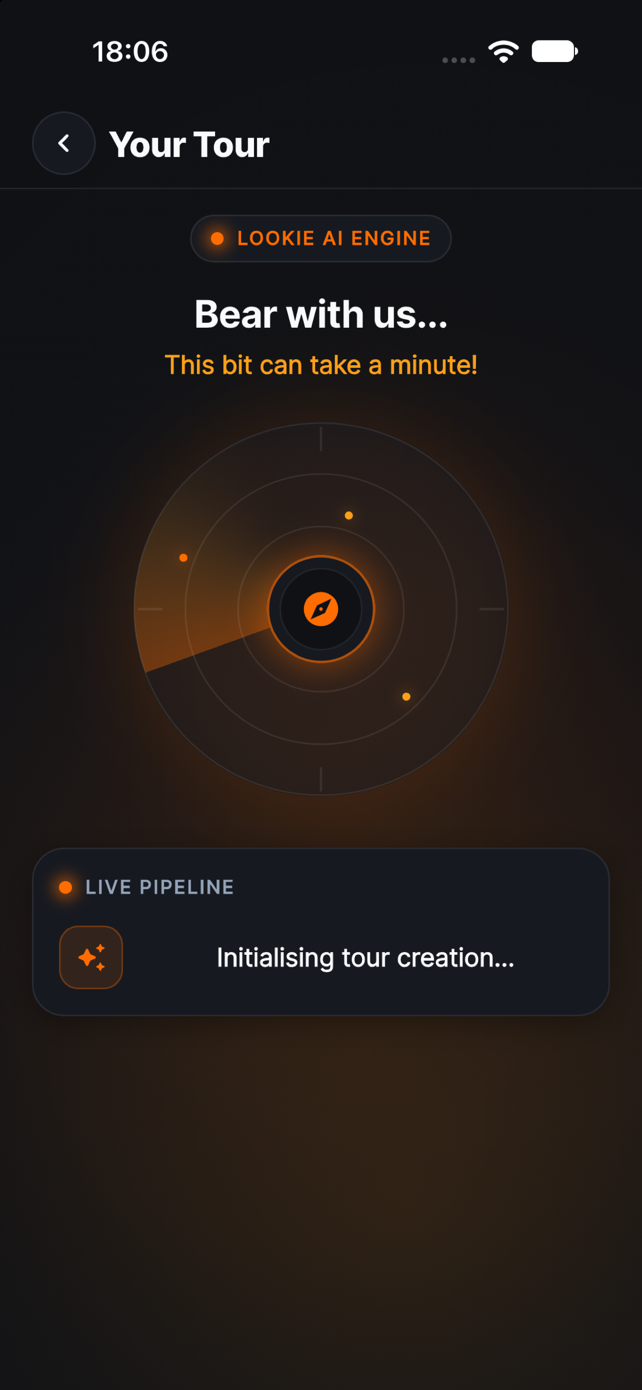 AI Engine Tour Generation Screen
